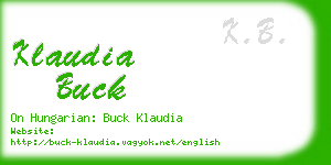 klaudia buck business card